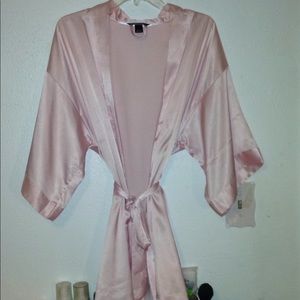 Satin pink robe